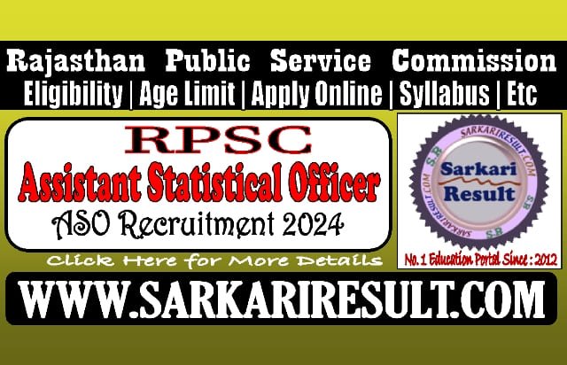 Sarkari Result RPSC ASO Recruitment 2024